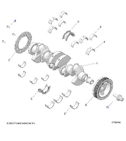 ENGINE, CRANKSHAFT AND BEARINGS - Z25RPP2KAE/BE (C750094)