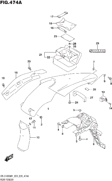 REAR FENDER (DR-Z400SM)