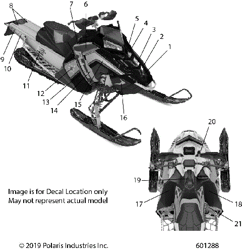 BODY, DECAL, SNOW CHECK, MIDNIGHT BLUE SIDE PANEL W/STAR ACCENT - S20EFS8PS (601288)