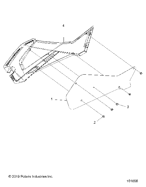 BODY, RIGHT HAND SIDE PANEL HEAT SHIELD AND HARDWARE 2 UP - A20SDE57K5 (101656)