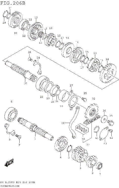 TRANSMISSION (DR-Z125LM3E28)