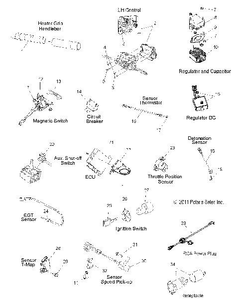 ELECTRICAL, SWITCHES, SENSORS and COMPONENTS - S12BS8/BC8 ALL OPTIONS (49SNOWELECT12PR)