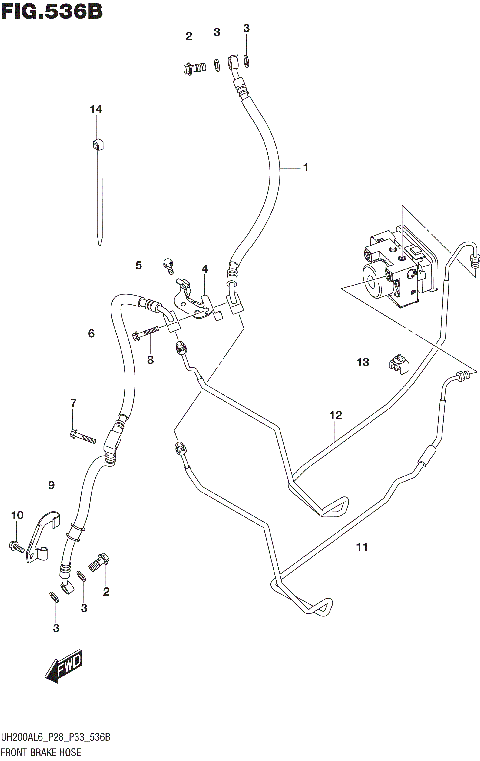 FRONT BRAKE HOSE (UH200AL6 P33)