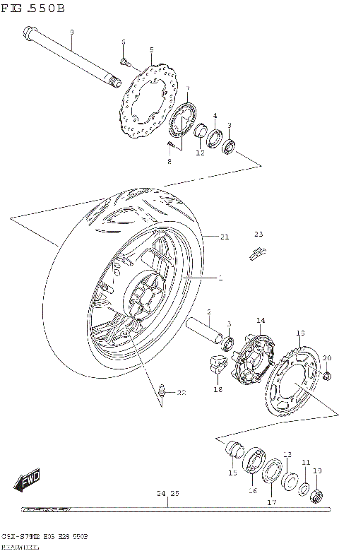 REAR WHEEL (GSX-S750Z,GSX-S750ZA)