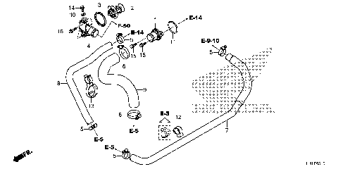 WATER HOSE@THERMOSTAT