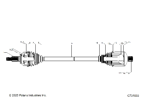 DRIVE TRAIN, FRONT HALFSHAFT - R25X6W1RB9/BD/BM (C731003)