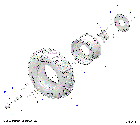 WHEELS, FRONT - R25CCA57A1 (C730711)
