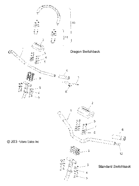 STEERING, HANDLEBAR MOUNTING - S09PR8ESL/PS8ESL/EEL (49SNOWHANDLEBAR09800SB)