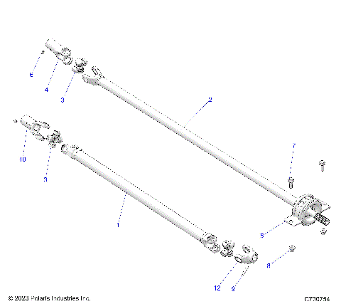 DRIVE TRAIN, PROP SHAFTS - R25CDA57A1 (C730754)