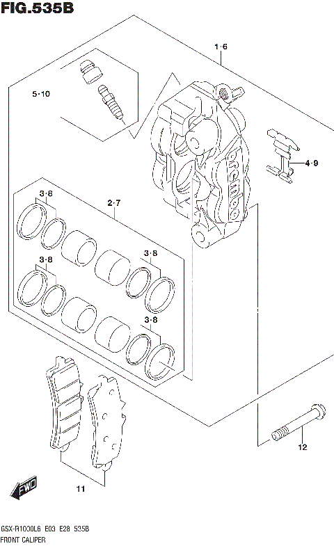 FRONT CALIPER (GSX-R1000L6 E28)