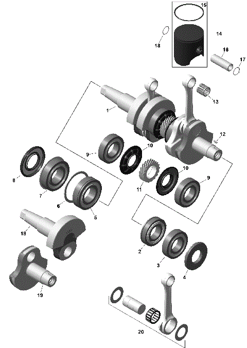 01- ROTAX - Crankshaft and Pistons