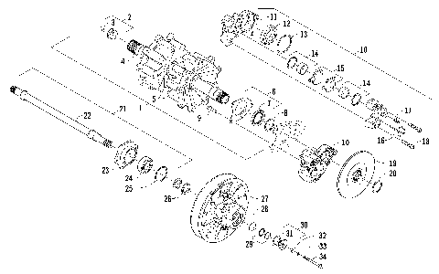 DRIVE TRAIN SHAFTS AND BRAKE ASSEMBLIES [99679]