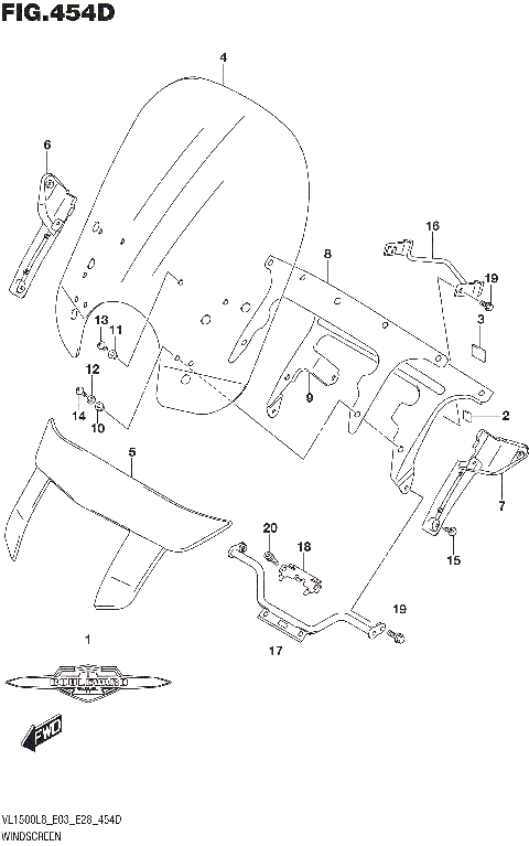 WINDSCREEN (VL1500TL8 E33)
