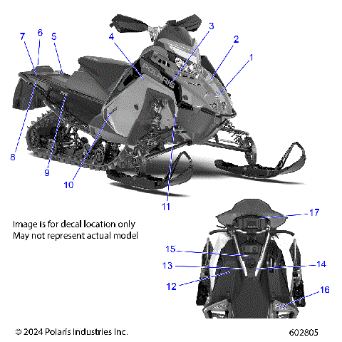 BODY, DECAL, BLACK SIDE PANEL W/GRAY TRIM - S25TLP6RS (602805)