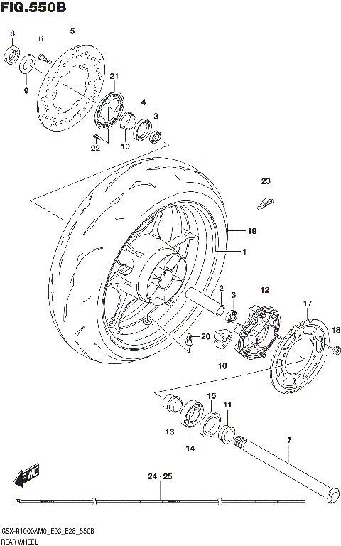 REAR WHEEL (GSX-R1000A)