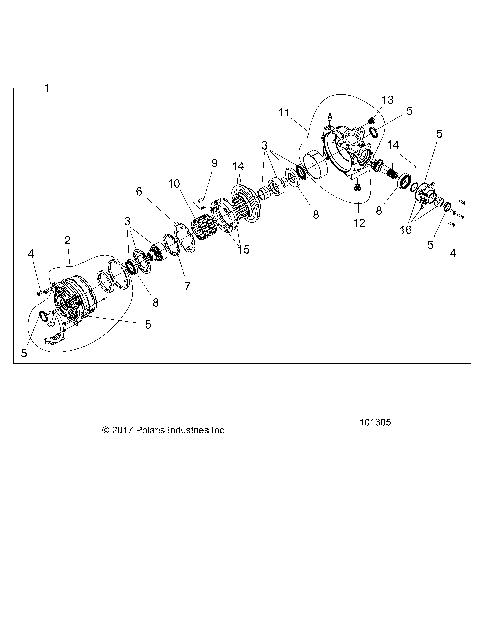 DRIVE TRAIN, FRONT GEARCASE INTERNALS - A26SYE85AL (101305)