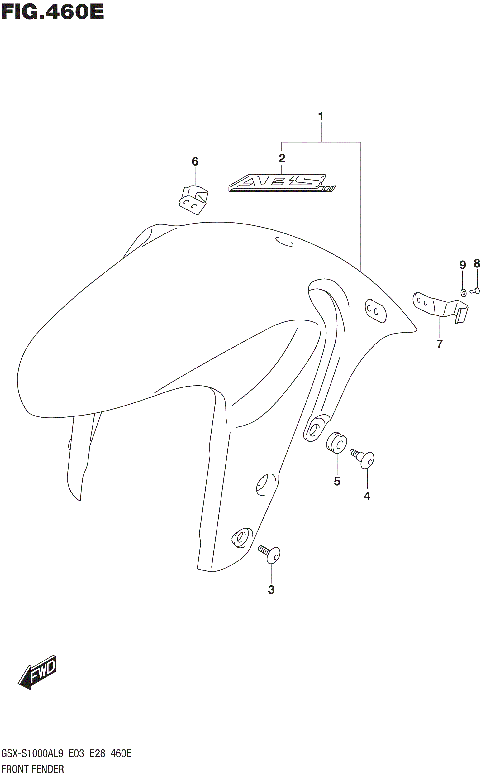 FRONT FENDER (GSX-S1000YAL9 E28)
