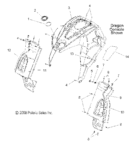 BODY, CONSOLE - S09PM8/PG8/PH8 ALL OPTIONS (49SNOWCONSOLE0900RMK)