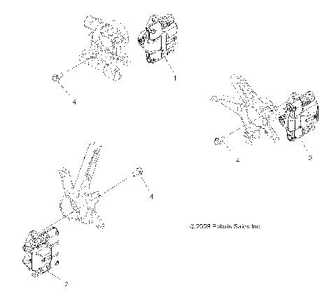 BRAKES, BRAKE CALIPER MOUNTING - A10LH46AX/AZ (49ATVCALIPERMTG10HAWK)