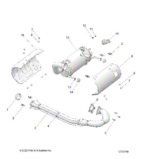 ENGINE, EXHAUST SYSTEM - R25MAE57D5 (C733149)