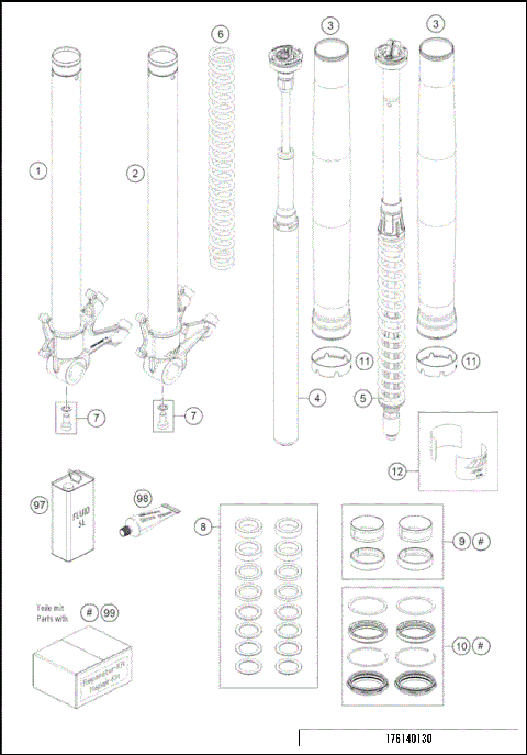 FRONT FORK DISASSEMBLED
