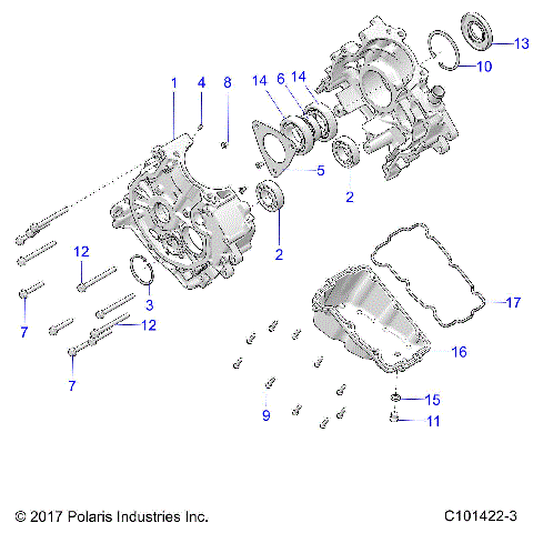 ENGINE, CRANKCASE - A20SEA57F1/E57F1 (C101422-3)