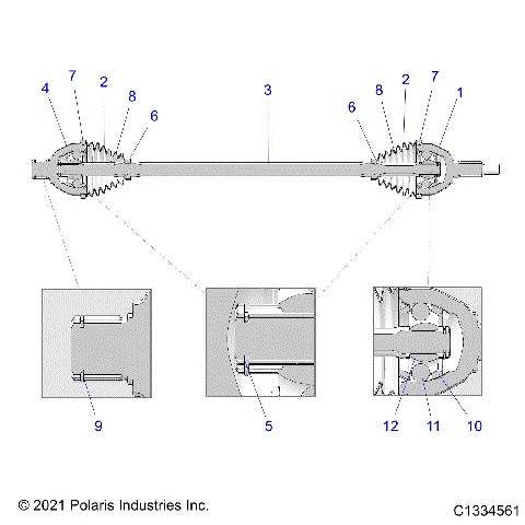 DRIVE TRAIN, HALF SHAFT, FRONT - Z22RGL2KAP/AL/BK/BP/BT (C1334561)