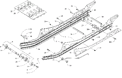 REAR SUSPENSION - SLIDE RAIL AND TRACK ASSEMBLY [111258]