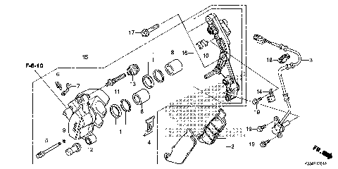 FRONT BRAKE CALIPER (ABS)