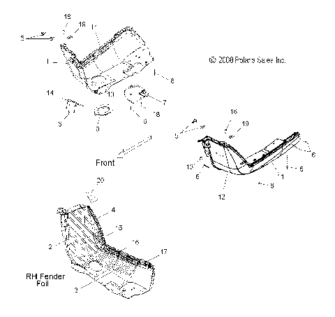 BODY, FENDERS - S09PM8/PG8/PH8 ALL OPTIONS (49SNOWFENDERS09ASLT)