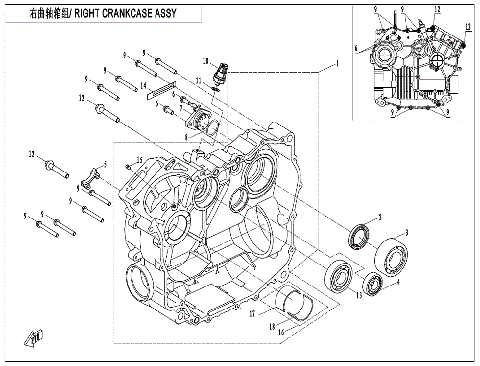 RIGHT CRANKCASE ASSY.