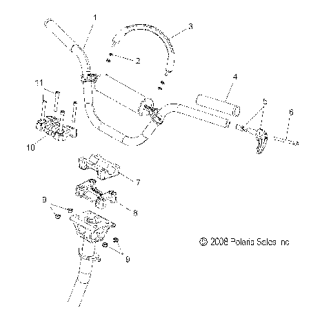 STEERING, HANDLEBAR MOUNTING - S10PG8/PH8 ALL OPTIONS (49SNOWHANDLEBAR09800RMK)