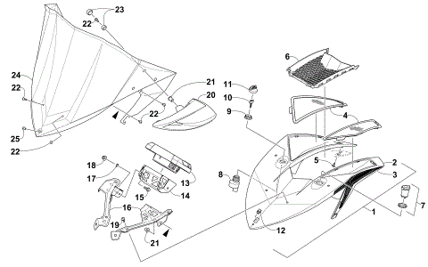 WINDSHIELD AND INSTRUMENTS ASSEMBLIES