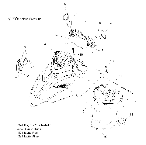 BODY, HOOD ASM. - S10PS6 ALL OPTIONS (49SNOWHOOD10600SBDRGN)
