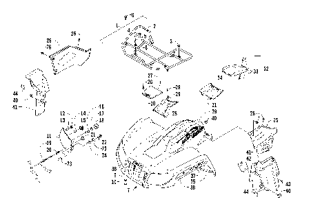 FRONT RACK, BODY PANEL, AND HEADLIGHT ASSEMBLIES [100301]
