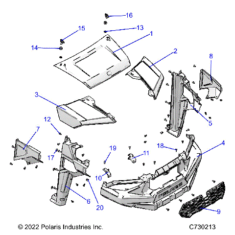 BODY, HOOD, and FRONT FENDERS - RR23MAA57P1/SPK (C730213)