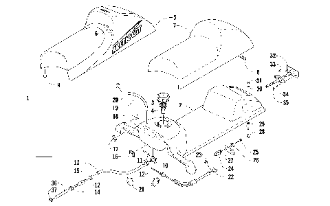 GAS TANK, SEAT, AND TAILLIGHT ASSEMBLY [89550]