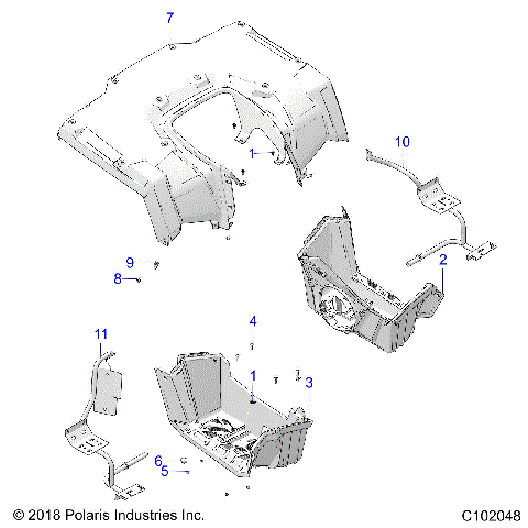 BODY, REAR CAB AND FOOTWELLS - A19SDE57F1/SDA57F1 (C102048)