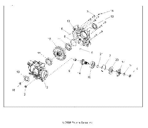 DRIVE TRAIN, REAR GEARCASE INTERNALS - A15SVA85HD (49ATVTRANSINTL1332802)