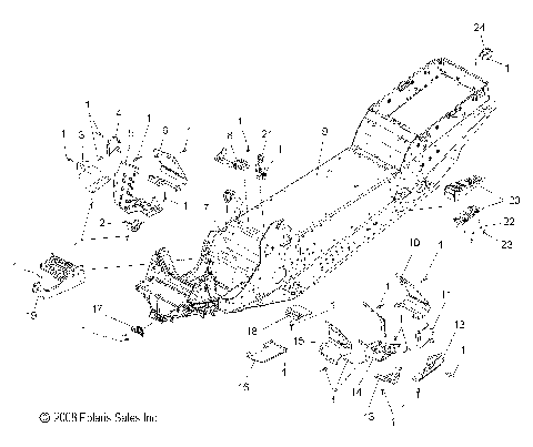 CHASSIS, FOOTREST, DRIVER and PASSENGER - S12PT6HSL/HEL (49SNOWCHASSIS09600TRG)