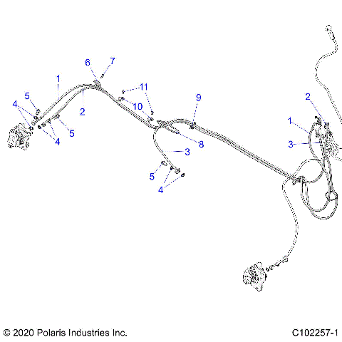 BRAKES, BRAKE LINES, REAR - A23SJS57CX/EX (C102257-1)
