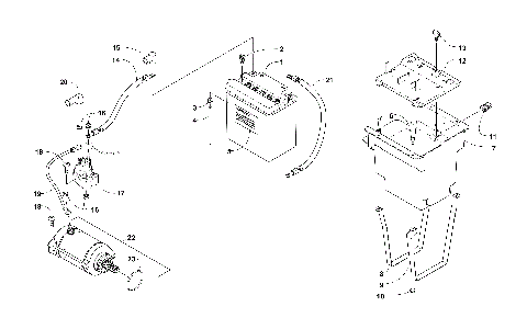 BATTERY AND STARTER MOTOR ASSEMBLY [90833]