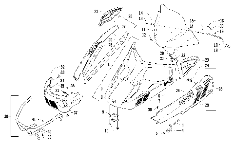 HOOD, WINDSHIELD, AND FRONT BUMPER ASSEMBLY [99230]