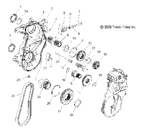 DRIVE TRAIN, GEARCASE ASM. - S09PP7FS/FE (49SNOWGEARCASE09FSTRG)