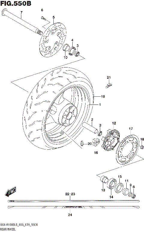 REAR WHEEL (GSX-R1000L6 E28)
