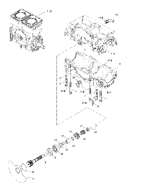 01- Crankcase, Rotary Valve