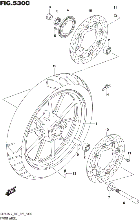 FRONT WHEEL (DL650AL7 E33)
