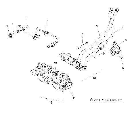 FUEL SYSTEM, RAIL, LINES and THROTTLE BODY - S12BS8/BC8 ALL OPTIONS (49SNOWFUELLINE12800)