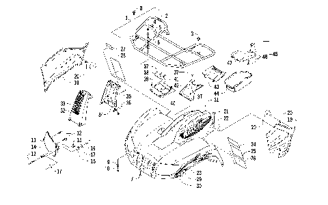 FRONT RACK, BODY PANEL, AND HEADLIGHT ASSEMBLIES [97621]