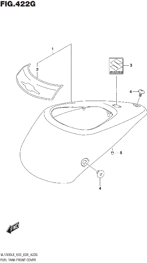 FUEL TANK FRONT COVER (VL1500TL8 E33)